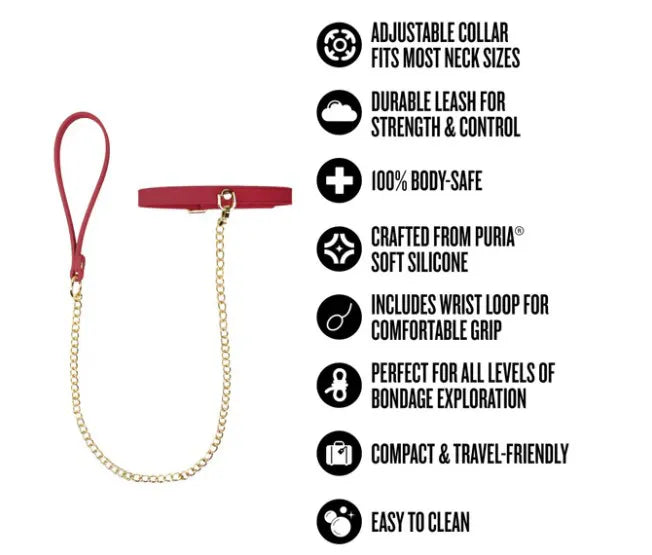 Temptasia Ardor – Adjustable Silicone Collar and Leash Set > Bondage Gear > Collars & Leashes