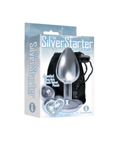 Silver Heart Bejeweled Stainless Steel Starter Anal Plug > Anal Range > Jewel Butt Plugs