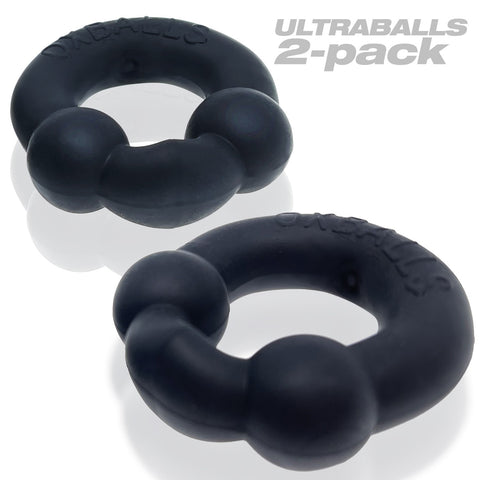 Ultraballs Cockring Night Edition Two Pack with Velvety Silicone Finish COCK RING Set