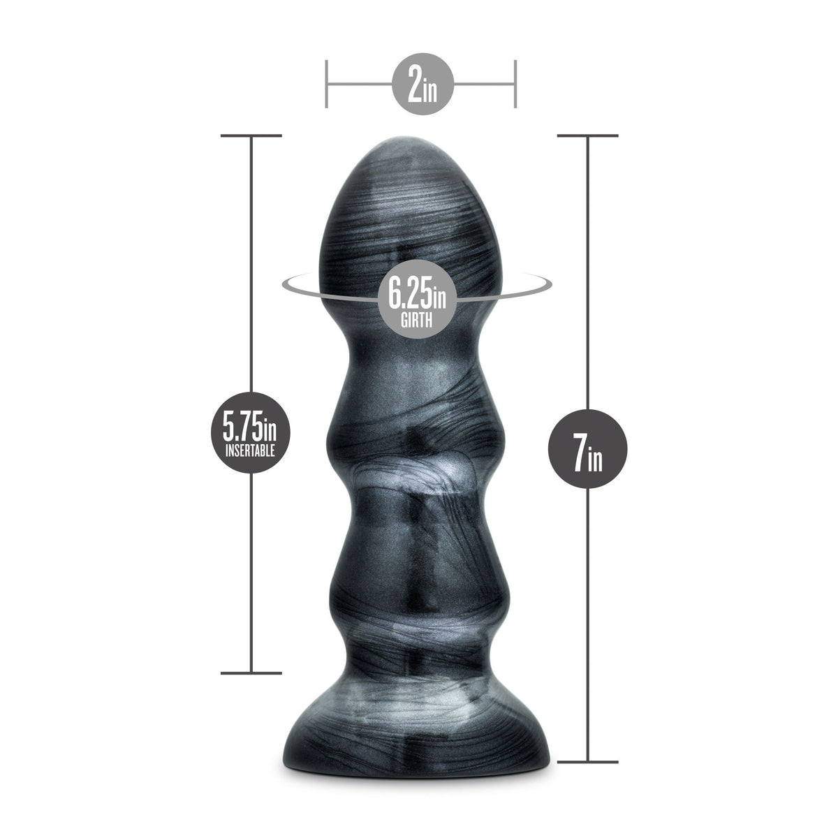 Jet Black Jack Carbon Metallic Black 7 Inch Anal Plug > Anal Range > Butt Plugs