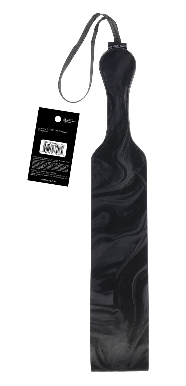 Sportsheets Velvet Noir Loop Paddle 42 cm Impact Toy with Vegan Leather and Wrist Loop Black Marbled Design > Bondage Gear > Paddles