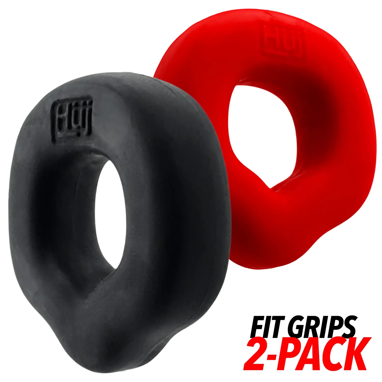 Fit Grips 2-Pack Ergo-Fit Cockrings Black Red > Cock Ring > Single