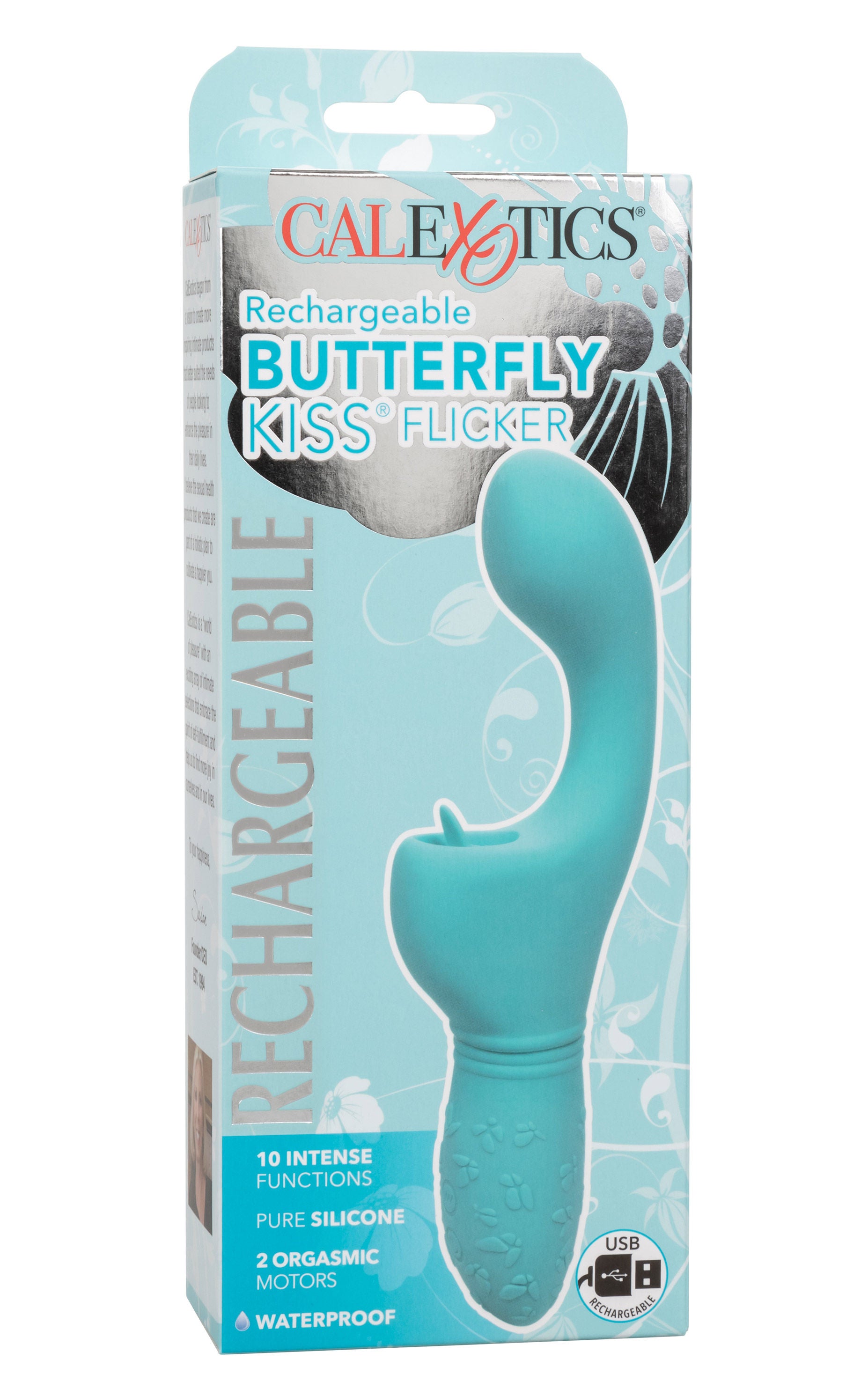 Rechargeable Butterfly Kiss Flicker - Blue VIBRATORS-RABBIT-MULTI