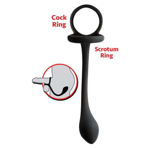 My Cockring Cring (Black) – Stretchy Silicone Cock Ring Butt Plug Butt Plugs