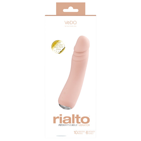 Rialto Rechargeable Realistic Vibrator with 10 Modes Vanilla > Realistic Dildos and Vibes > Penis Vibrators