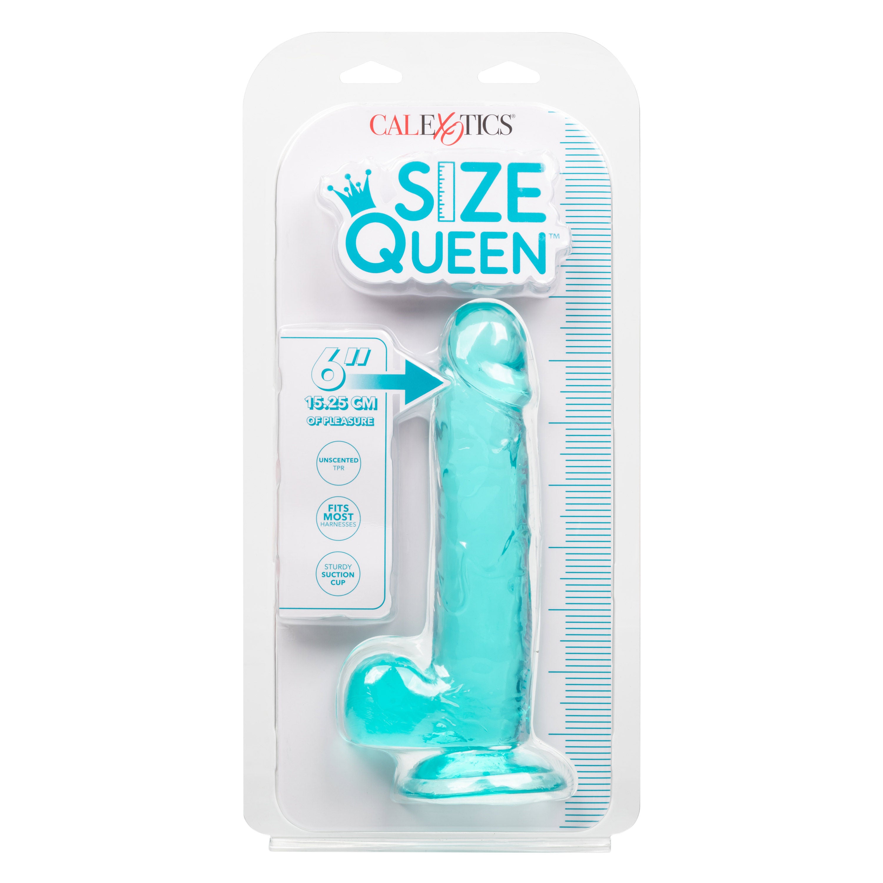 Size Queen 6 Inch Blue Realistic Dildo with Life Like Texture DONGS