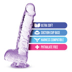Naturally Yours Crystaline Amethyst – 6 Inch Suction Cup Dildo > Dildos > Realistic Dildos