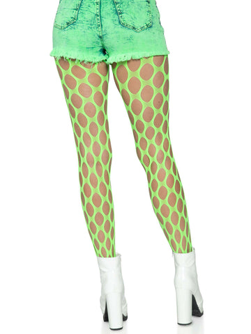 Jumbo Pothole Neon Green Net Tights One Size Adult Hosiery Hosiery