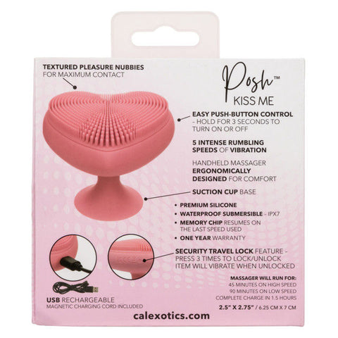 Posh Kiss Me Pink Handheld Clitoral Massager with Suction Base Pink Suction Stimulator