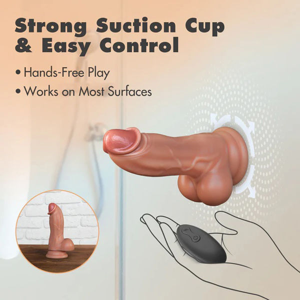 Dr Brody Vibrating & Thrusting Silicone 8.75" Dildo Platinum Cured S Shaft > Dildos > Thrusting Dildos