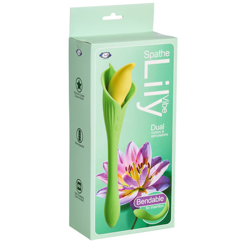 Spathe Lily Vibrator Green Two-Motor Intense Pleasure Toy Green Vibrators