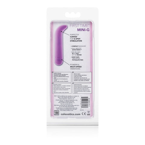 First Time Mini-G Purple 4.5 Inch Multi-Speed G-Spot Vibrator with Curved Tip and Waterproof Design BULLETS
