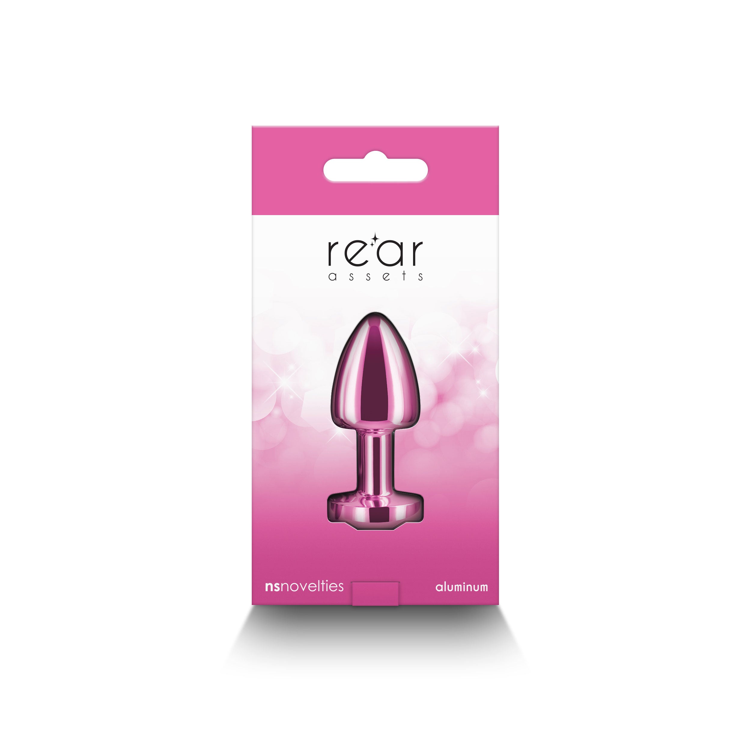 Rear Assets Petite 6 Centimeter Metal Butt Plug with Round Gem Base in Pink > Anal Range > Jewel Butt Plugs