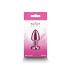 Rear Assets Petite 6 Centimeter Metal Butt Plug with Round Gem Base in Pink > Anal Range > Jewel Butt Plugs