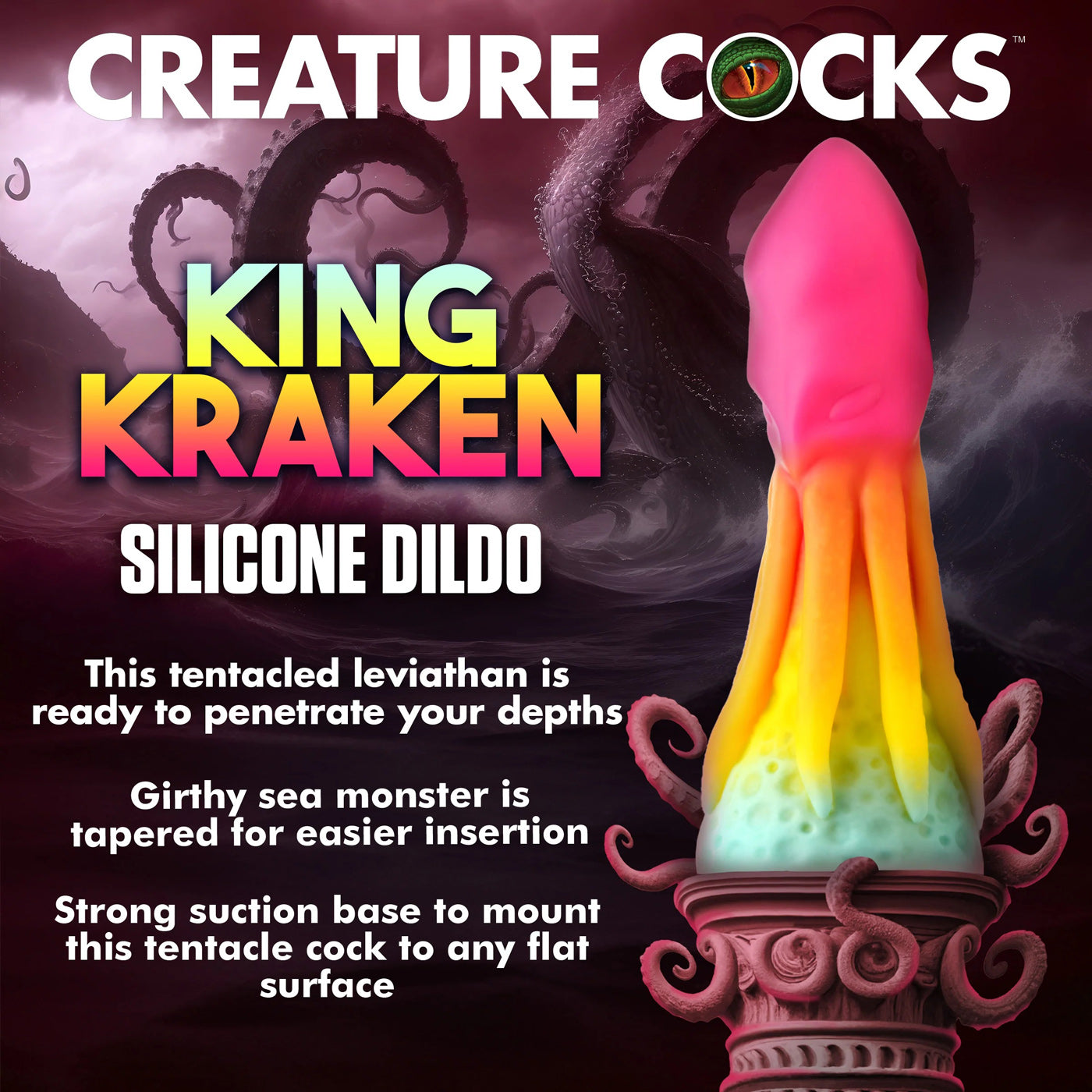 Creature Cocks King Kraken Silicone Dildo 8.1 Inches Fantasy Dongs