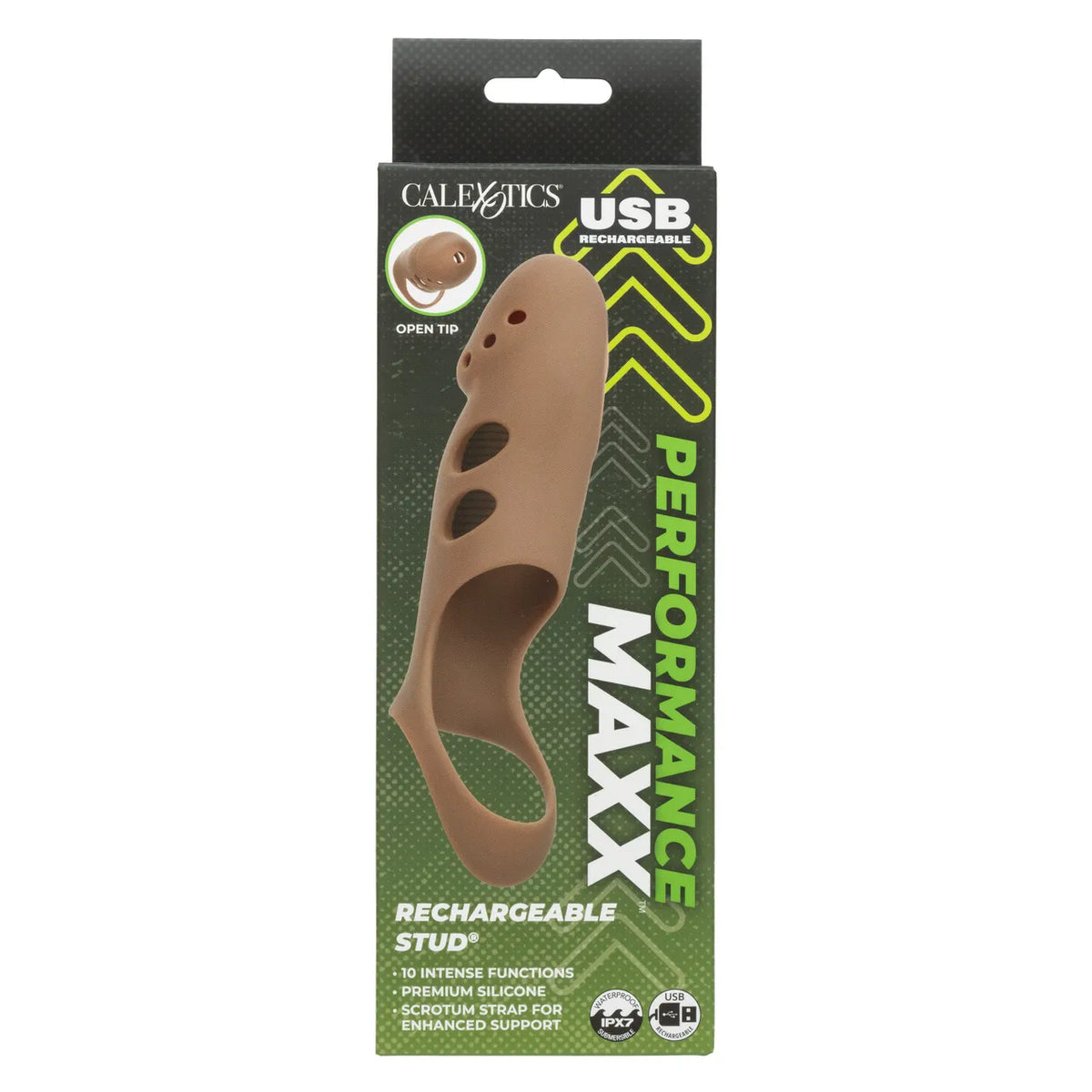 Performance Maxx Rechargeable Stud – Silicone Waterproof Vibrator with 10 Functions Brown > Cock Ring > Vibrating