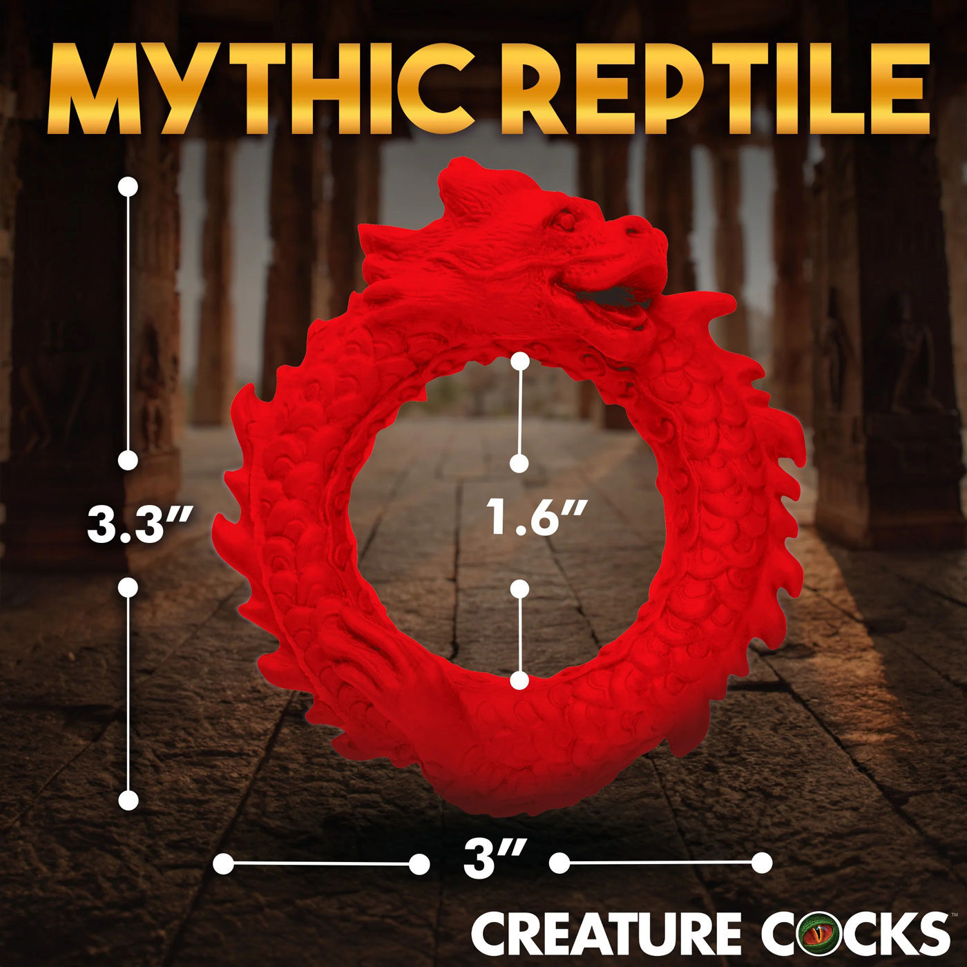 Rise of the Dragon Red Silicone Cock Ring > Cock Ring > Single
