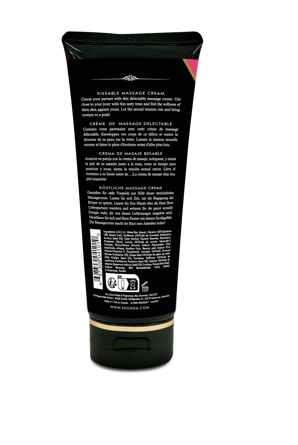 Shunga Kissable Raspberry Massage Cream 7 Fl Oz Edible Massage Oil