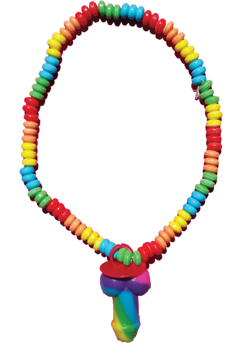 Rainbow Pecker Candy Necklace Colorful Edible X Rated Party Treat > Novelties > Candy & Edible Items