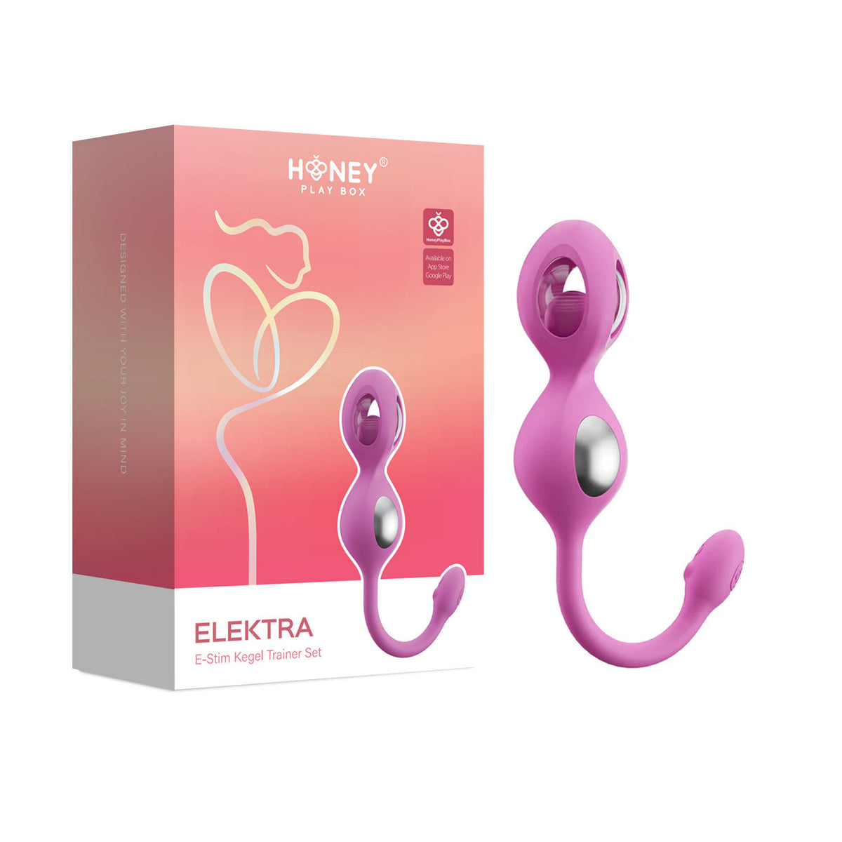 Elektra App-Enabled Pink E-Stim Kegel Trainer Kit for Adults Pink E-STIM TOYS