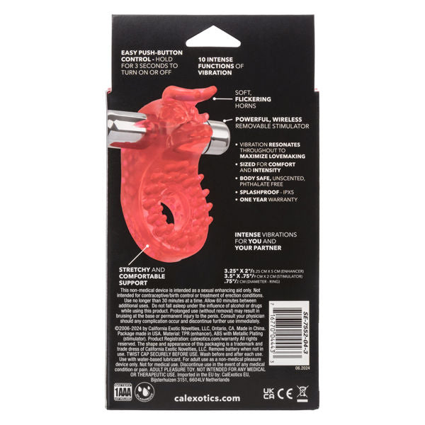 Couple's Raging Bull Vibrating Cockring with Stimulator Cock Rings Vibrating
