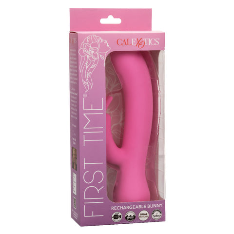 First Time Rechargeable Pink Bunny Rabbit Vibrator with Dual Stimulation Pink VIBRATORS-RABBIT