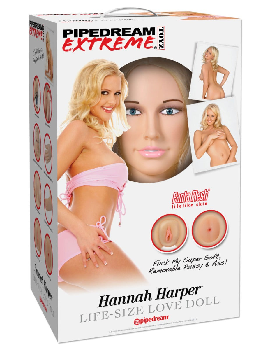 Pipedream Extreme Dollz Hannah Harper – Life-Size Inflatable Love Doll with Removable Inserts > Sex Toys > Sex Dolls > Inflatable Main image