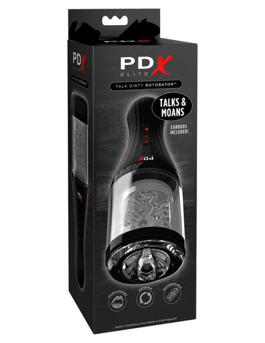 PDX Elite Talk Dirty Rotobator – USB Rechargeable Rotating 24.1cm Masturbator > Sex Toys For Men > Masturbators > Vibrating