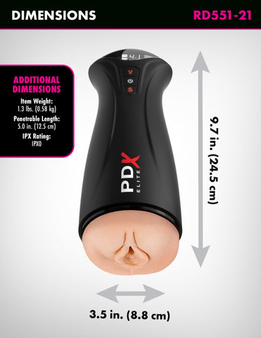 PDX Elite Fuck-Gasm (Light) – Powerful Suction and Vibration Stroker > Sex Toys For Men > Masturbators Premium