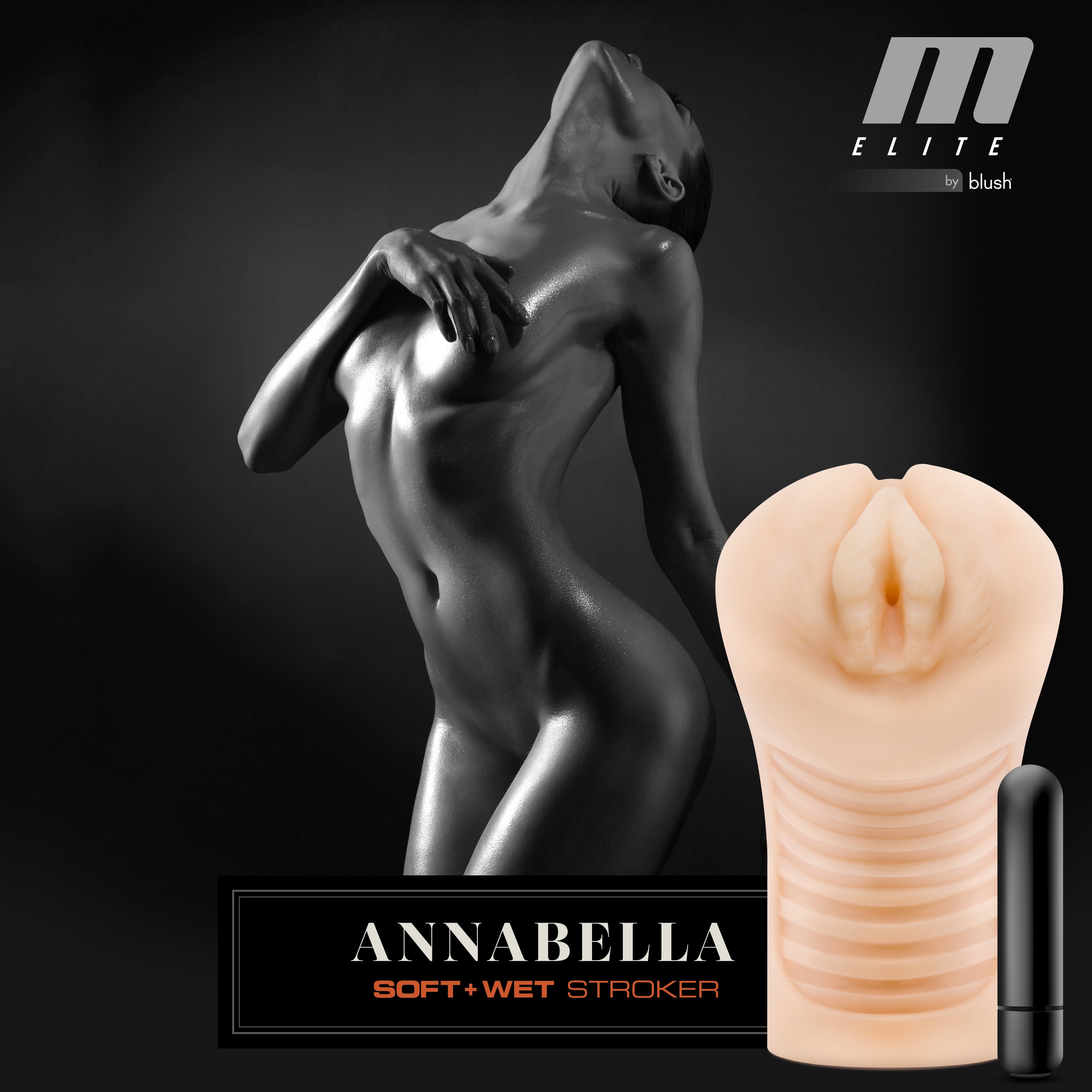 M Elite Soft and Wet Annabella Vibrating Vagina Stroker Strokers - Auto