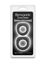 Renegade Alpha Rings – Two-Size Silicone Cock Ring Set - Black > Cock Ring > Sets