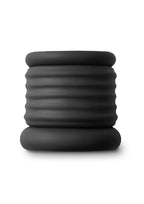 Renegade Buster Two-Piece Silicone Ball Stretcher - Black > Sex Toys For Men > Ball Stretchers