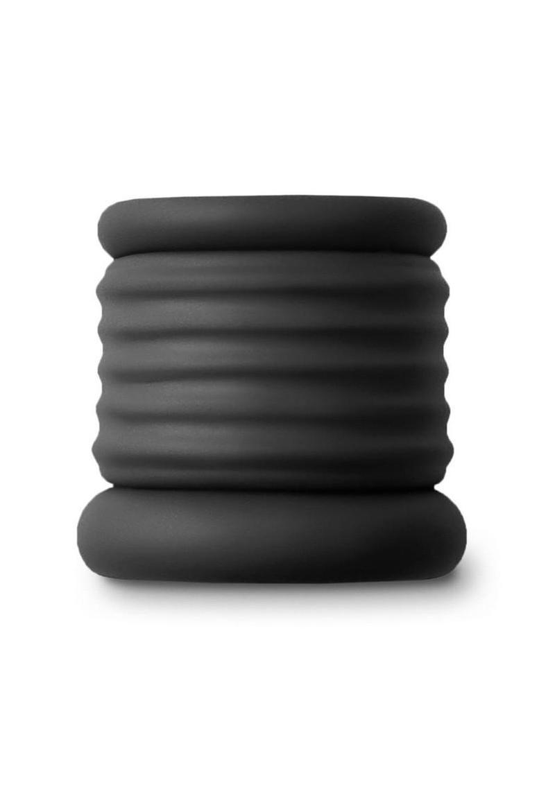 Renegade Buster Two-Piece Silicone Ball Stretcher - Black > Sex Toys For Men > Ball Stretchers