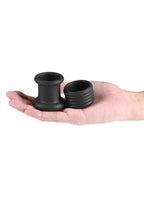 Renegade Buster Two-Piece Silicone Ball Stretcher - Black > Sex Toys For Men > Ball Stretchers
