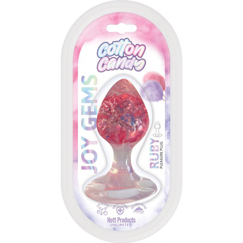 Cotton Candy Joy Gems Sapphire 2.24 Inch Silicone Butt Plug Pink > Anal Range > Jewel Butt Plugs
