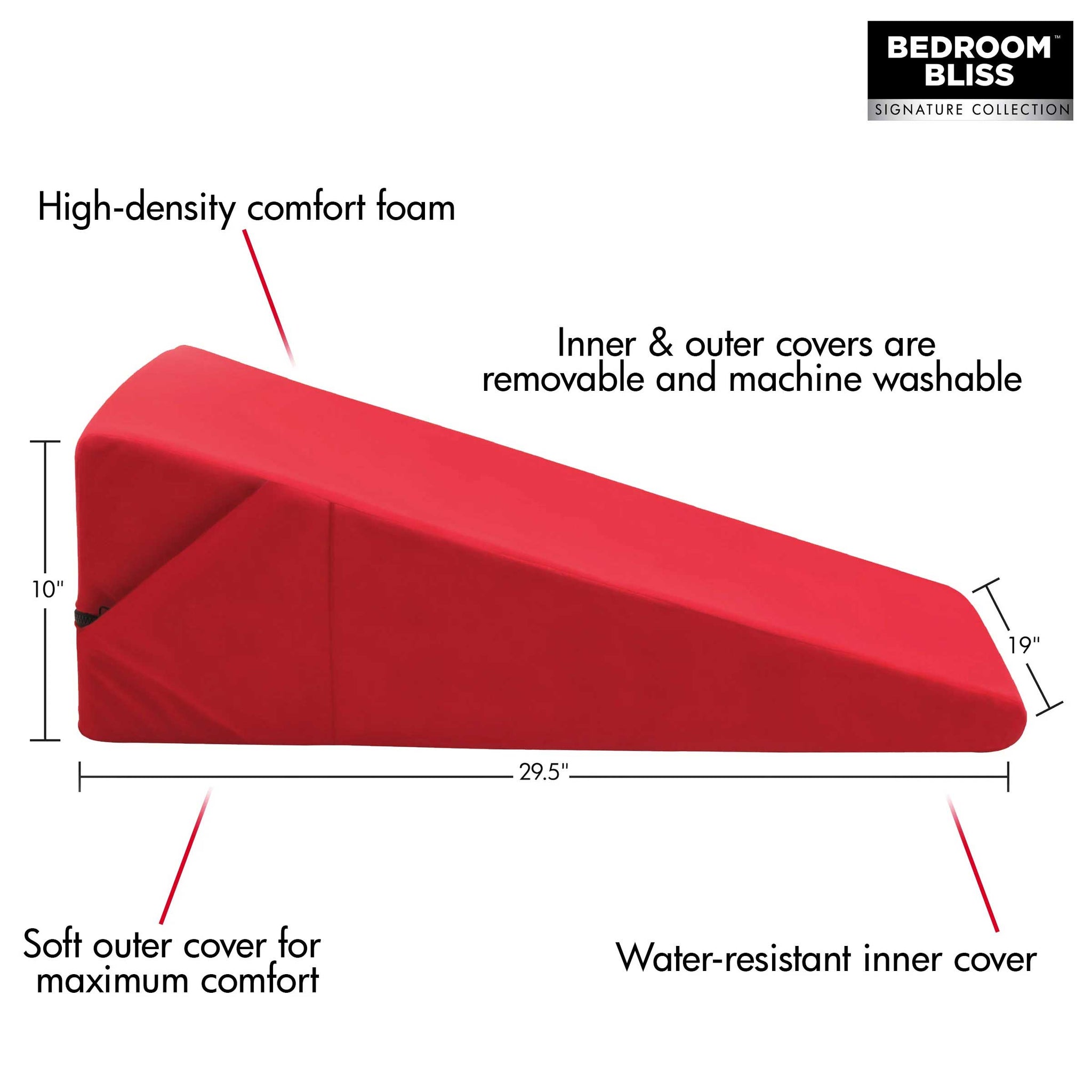 Love Large Wedge Pillow (Red) – Velvet Soft Adult Intimacy Play Pillow > Sex Toys > Sex Positioners