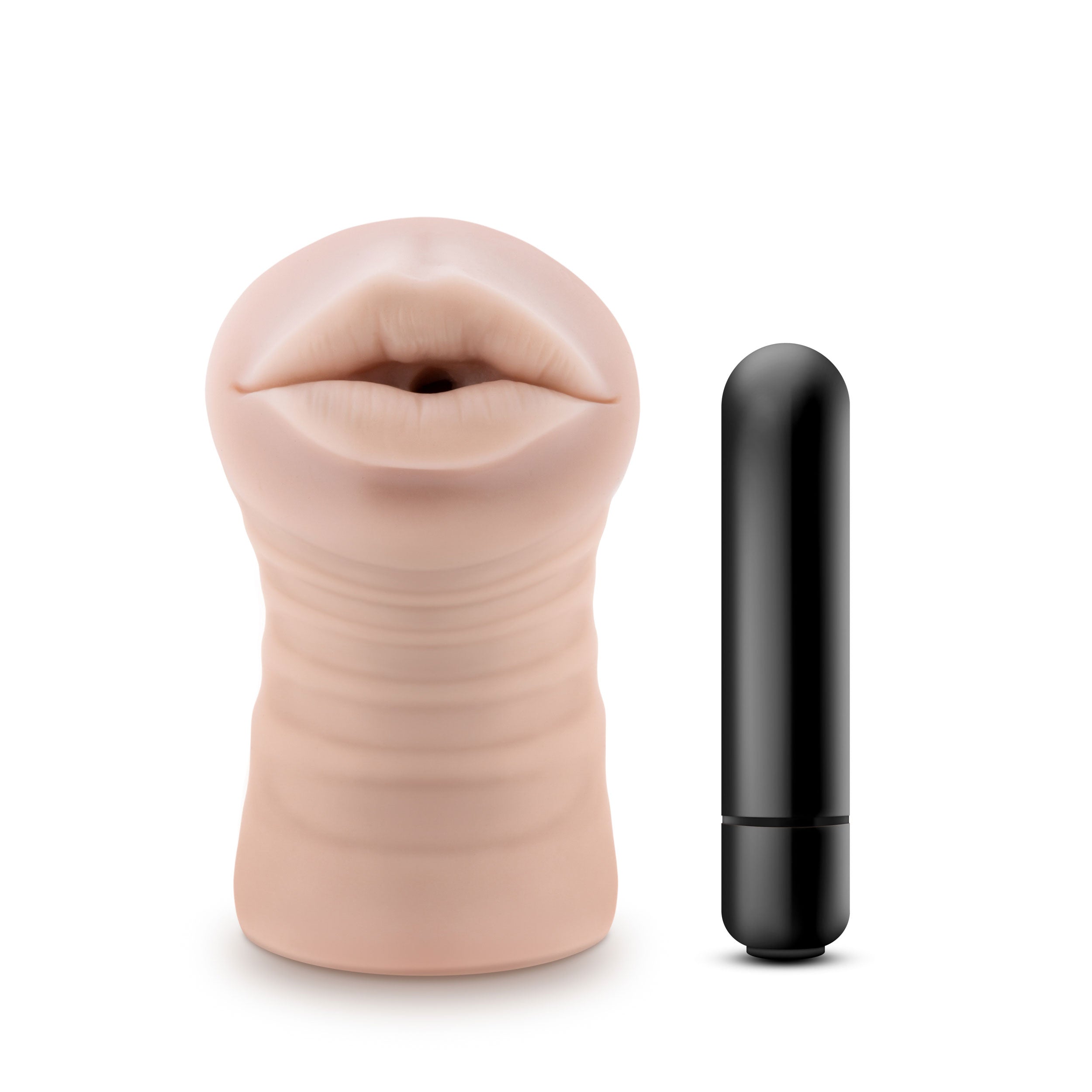 Nicole Vibrating Male Stroker in Beige Ultra-Soft Material Strokers - Manual