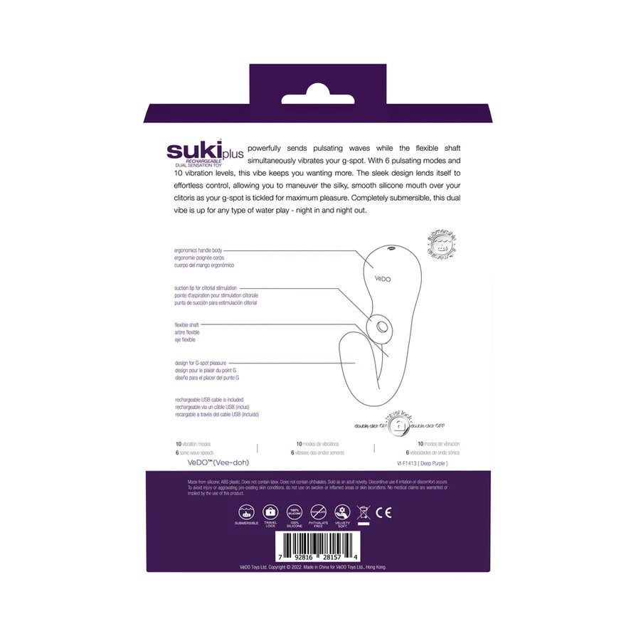 Suki Plus Dual Sonic Vibrator – Rechargeable G-Spot Vibrator with Pulsating Waves > Sex Toys For Ladies > Clitoral Vibrators and Stimulators