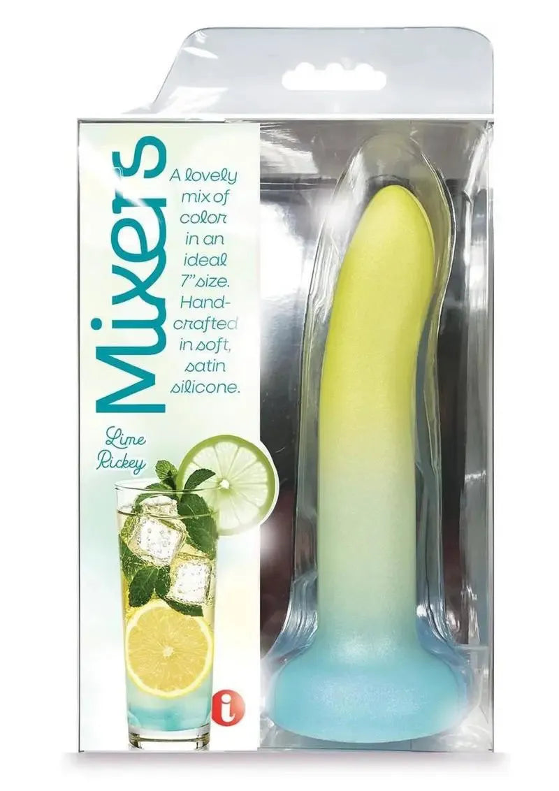 Mixers Lime Rickey (Yellow Mint Blue) – 8 Inch Premium Silicone Dildo Multi > Dildos > Neutral Dildos