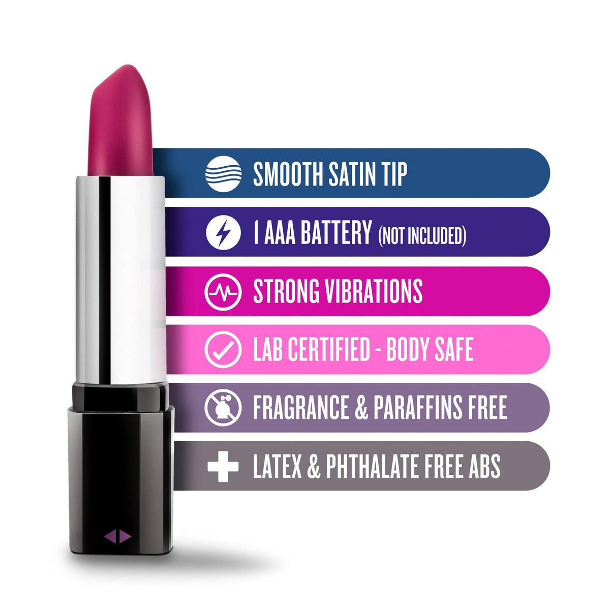 Rose Lipstick Vibe Black 4 Inch Compact Pleasure Toy > Vibrators > Mini Vibrators