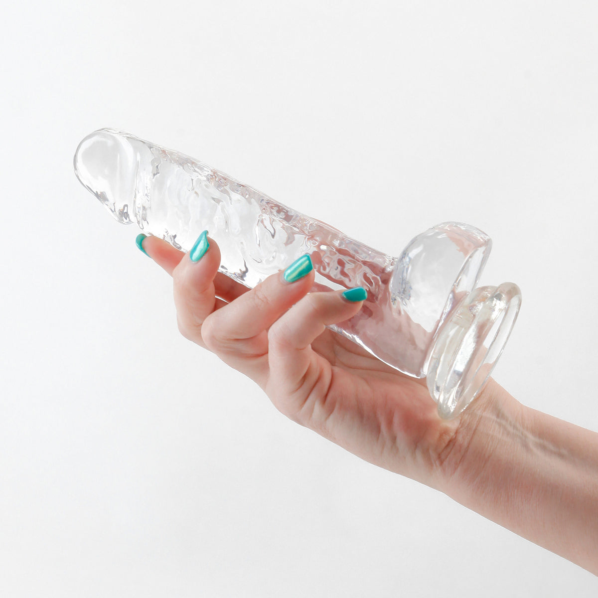 Fantasia Clear Ballsy 6.5 Inch Suction Cup Dong With Balls Clear Dildos & Dongs