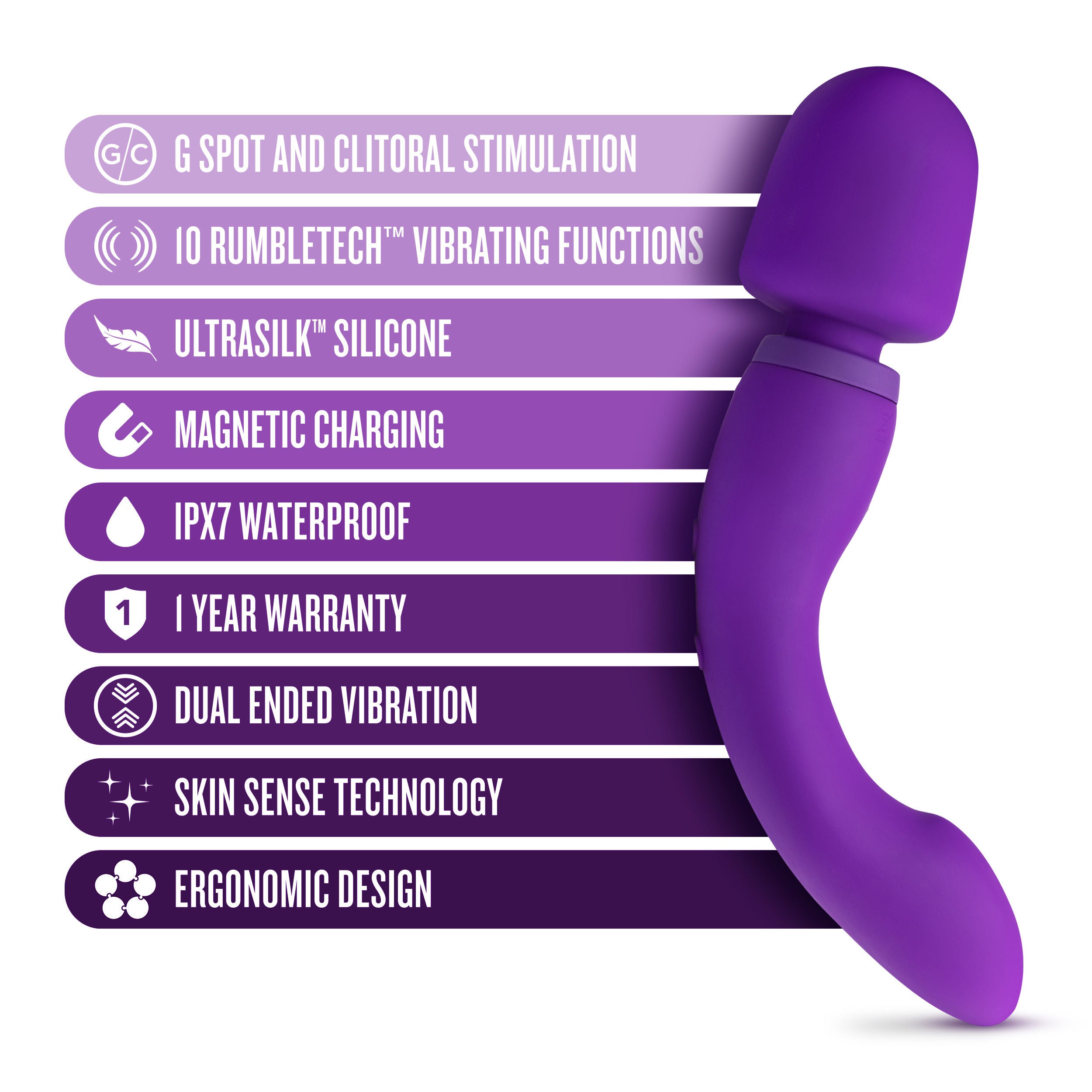 Wellness Dual Sense Purple Electric Massager with Dual Vibration > Sex Toys For Ladies > Wand Massagers and Attachments