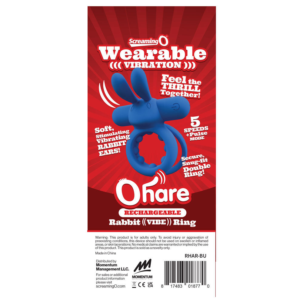 Ohare (Black | Blue | Green) – Rechargeable Silicone Rabbit Vibrating Cock Ring > Cock Ring > Vibrating