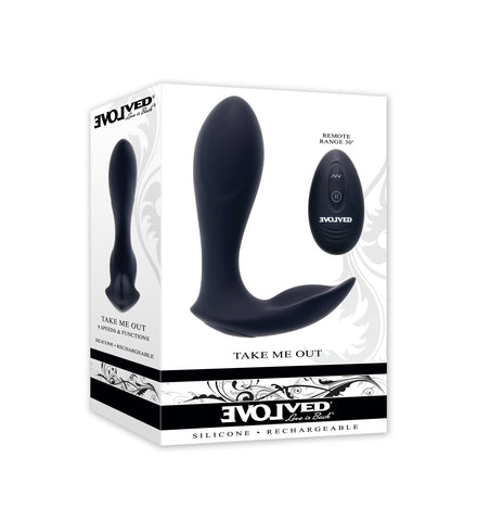 Evolved TAKE ME OUT Remote Control Vibe 12.5cm Black Couples Toys