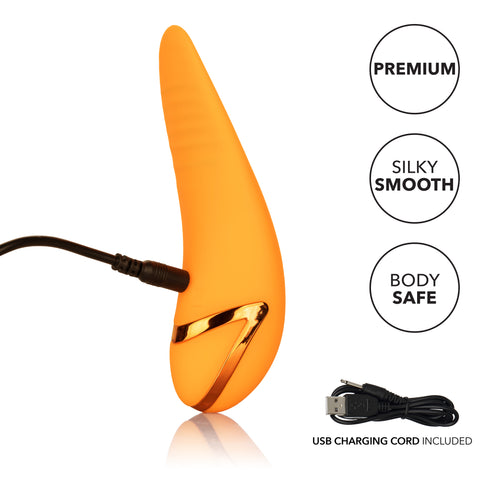 California Dreaming Hollywood Hottie Orange Mini Massager with 10 Vibration Functions and USB Rechargeable Vibrators