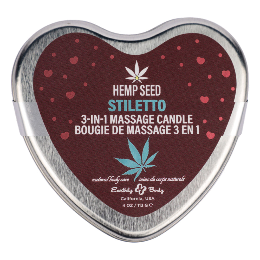 EB Hemp Seed 3 in 1 Massage Heart Candle 113g - Stiletto Scented Default Title > Candles > Massage