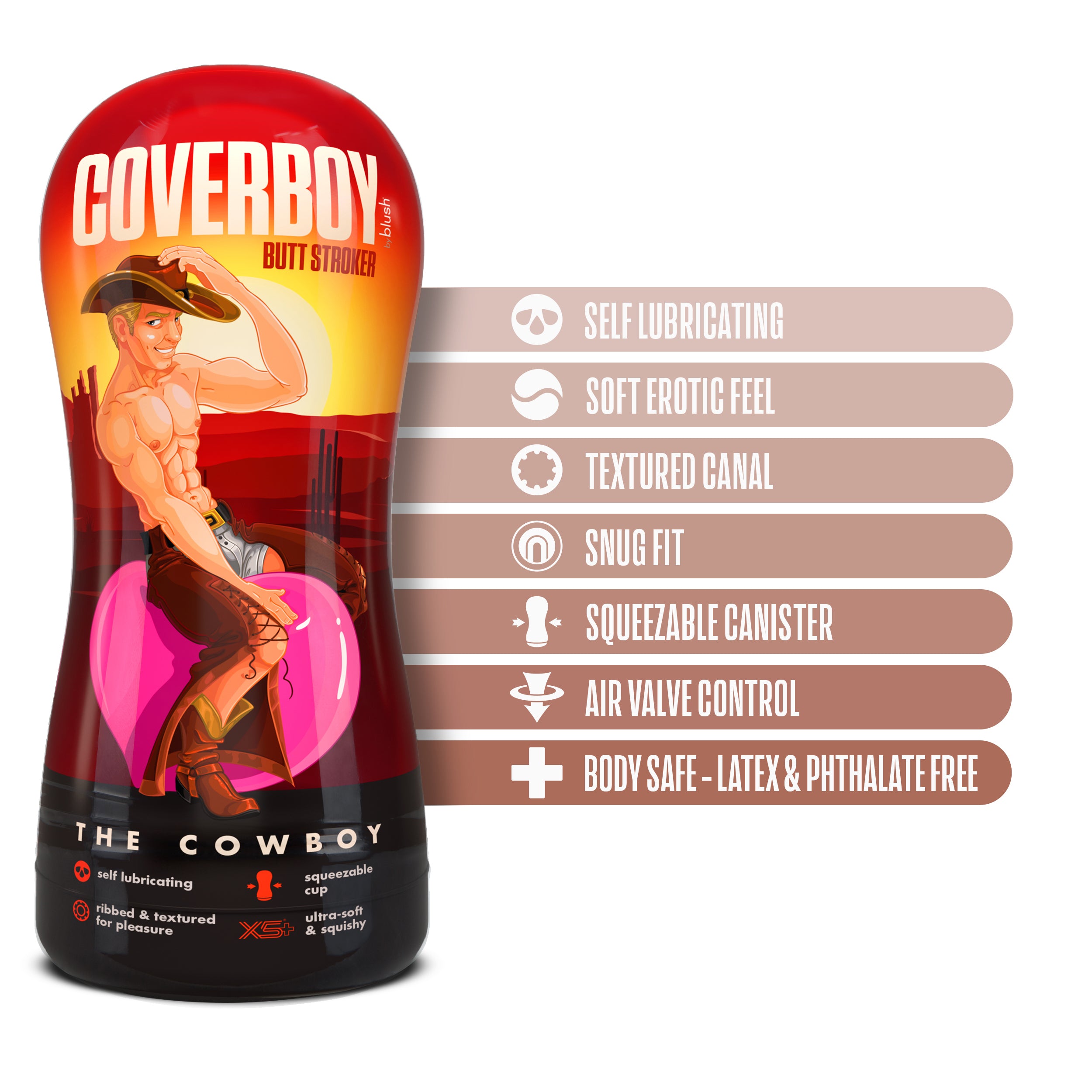 Loverboy The Cowboy Self Lubricating Stroker for Men Strokers - Manual