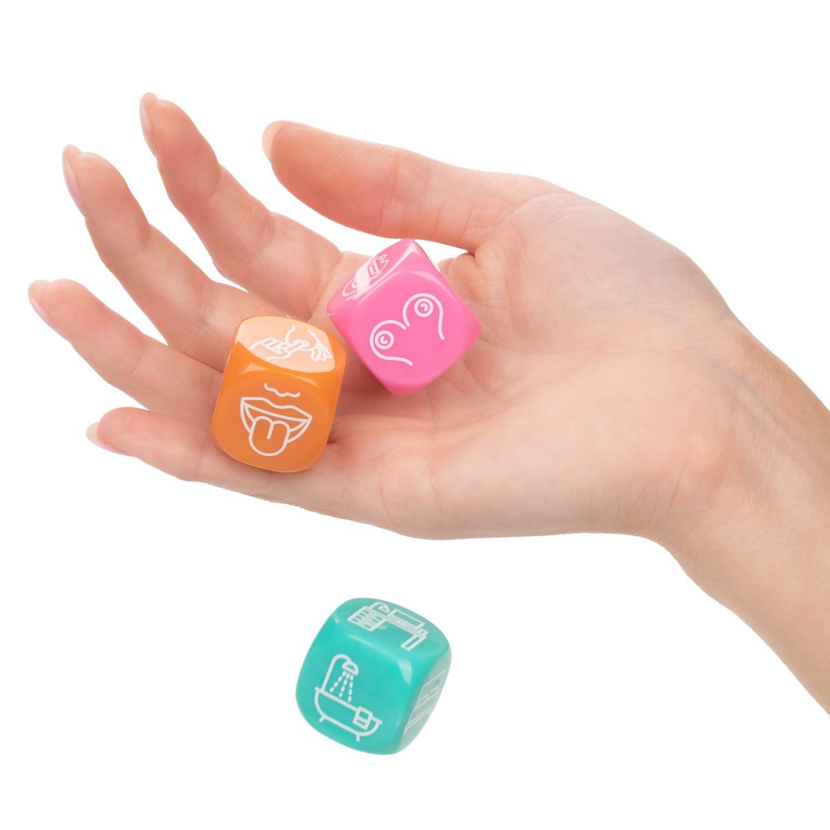 Naughty Bits Roll With It Icon Based Sex Dice Game Set with 3 Colorful Acrylic Dice > Novelties > Games