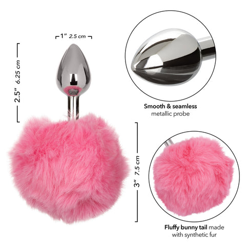 Running Wild Pink Bunny Tail Anal Plug with Metallic Probe Tails