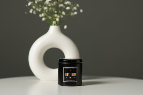Gender Fluid Vanilla Bean Scented Soy Candle 4 Oz Tin Default Title Massage Candles